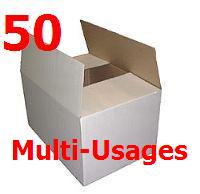 -LOT DE 50 GRANDS CARTONS DEMENAGEMENT (BLANC) MULTI - USAGES -LOT DE 50 GRANDS CARTONS DEMENAGEMENT (BLANC) MULTI - USAGES